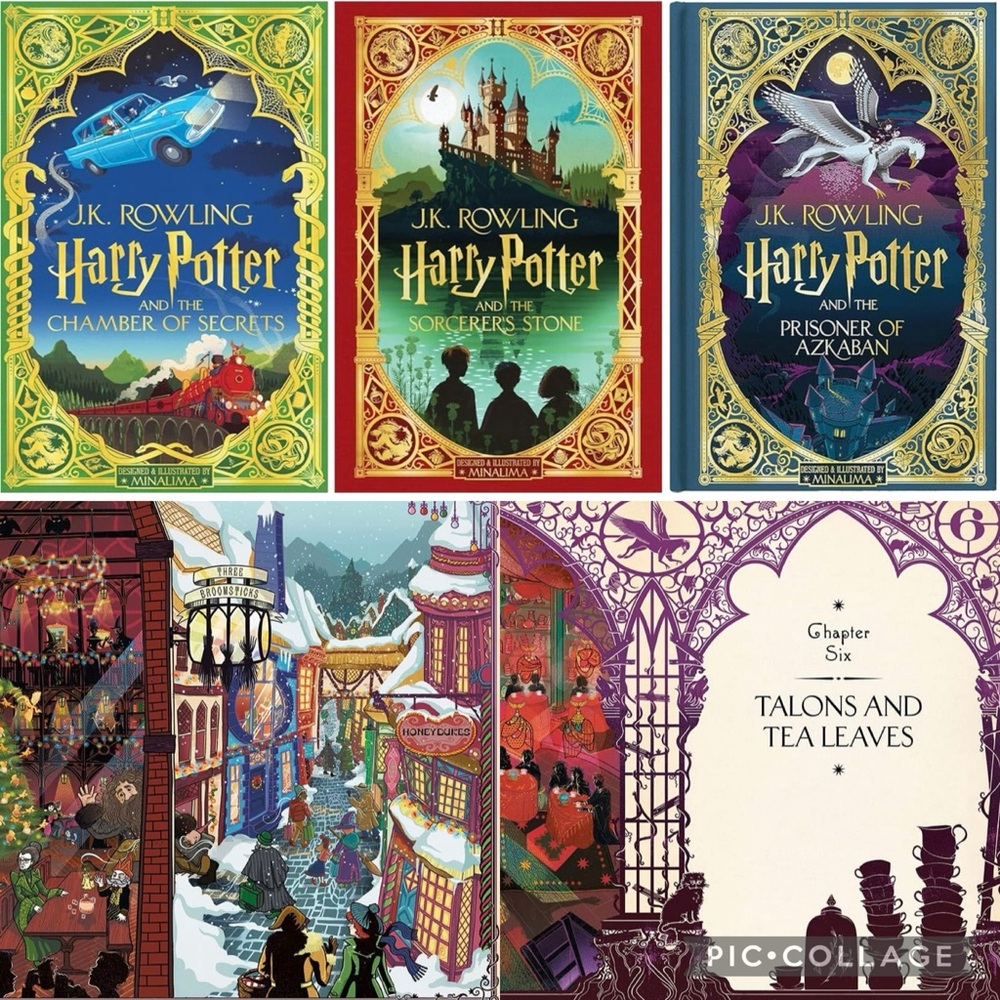 Beautiful hardcover, illustrated Harry Potter books 1-3